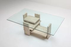 Travertine Postmodern Coffee Table 1970s - 1231307