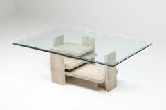 Travertine Postmodern Coffee Table 1970s - 1231312