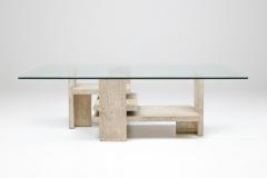 Travertine Postmodern Coffee Table 1970s - 1231314