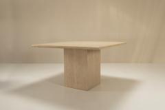 Travertine Rectangular Dining Table Italy 1970s - 3026562