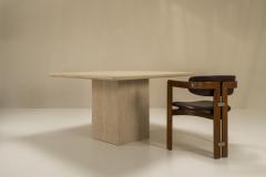 Travertine Rectangular Dining Table Italy 1970s - 3026568