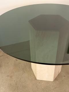 Travertine Smoked Glass Dining Table - 4462533