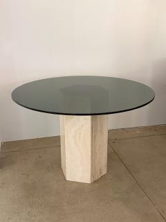 Travertine Smoked Glass Dining Table - 4462534