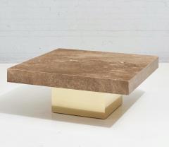 Travertine and Brass Coffee Table 1970 - 2314675