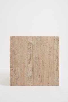 Travertine and Brass Coffee Table - 3486078