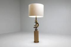 Travertine and Brass Floor Lamps - 3377515