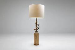 Travertine and Brass Floor Lamps - 3377520