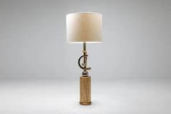 Travertine and Brass Floor Lamps - 3377589