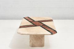 Travertine and Marble Coffee Table 1980 - 2356742