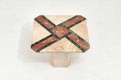 Travertine and Marble End Table 1980 - 2356751