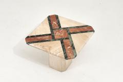 Travertine and Marble End Table 1980 - 2356752