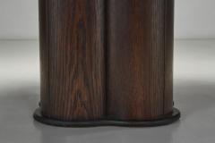 Travertine and Wood Coffee Table France 1970s - 4391545