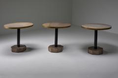 Travertine and brass bistro table 1970s - 1960923