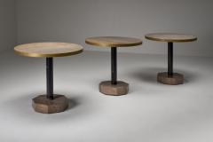 Travertine and brass bistro table 1970s - 1960925