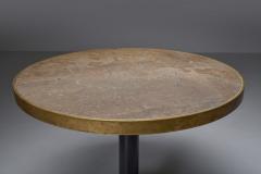 Travertine and brass bistro table 1970s - 1960932