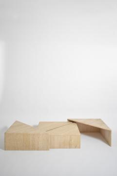 Travertine modular coffee table 1970s  - 4695698
