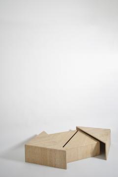 Travertine modular coffee table 1970s  - 4695699