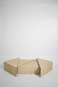 Travertine modular coffee table 1970s  - 4698412