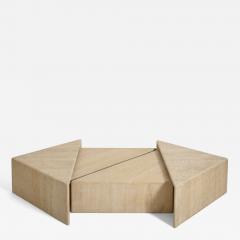 Travertine modular coffee table 1970s  - 4698415