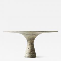 Travertino Silver Refined Contemporary Marble Dining Table 130 - 1759049