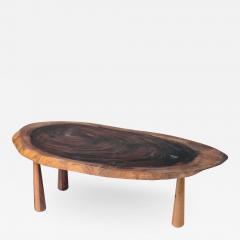 Tree slice coffee table with conical legs - 1892061