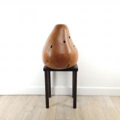 Treen Carving of a Pear in Pear Wood on Custom Stand - 3892733