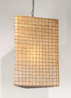 Triangular Fiberglass Wicker Pendant Lamp - 2721567