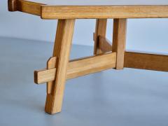 Triangular French Modern Dining Table in Solid Oak Wood France 1960s - 3285704