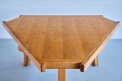 Triangular French Modern Dining Table in Solid Oak Wood France 1960s - 3285707