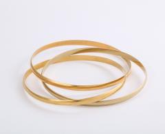 Tricolor18 k Gold Rolling French Bangles - 2158556