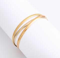 Tricolor18 k Gold Rolling French Bangles - 2158563