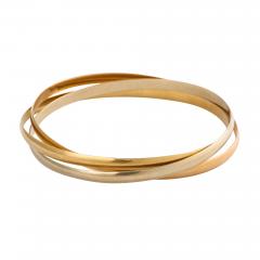 Tricolor18 k Gold Rolling French Bangles - 2162301