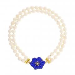 Trio Lapis and White Coral Necklace - 2626066