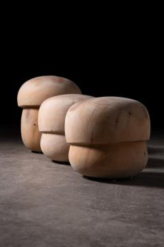 Trio of Fungo Mushroom Stools by Paola Navone for Riva 1920 in Solid Cedar - 3986029