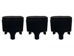 Trio of Mid Century Modern Upholstered Stools or Benches in Hexagonal Form - 2537310