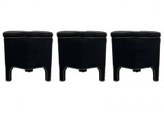 Trio of Mid Century Modern Upholstered Stools or Benches in Hexagonal Form - 2537329