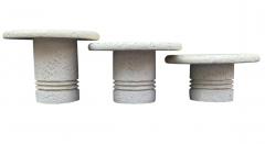 Trio of Midcentury Italian Post Modern Faux Stone Cocktail Table Set - 4286480