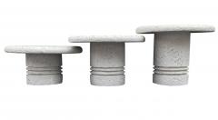 Trio of Midcentury Italian Post Modern Faux Stone Cocktail Table Set - 4286481