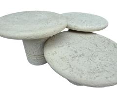 Trio of Midcentury Italian Post Modern Faux Stone Cocktail Table Set - 4286483