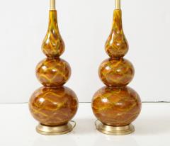 Triple Gourd Italian Ceramic Lamps - 3084463