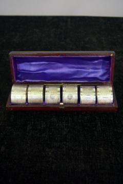 Triple Plated Silver Engravable Napkin Rings with Presentation Case - 2548721