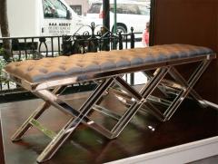 Triple Silver Trim Mirrored X Band Bench - 3096597