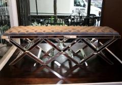 Triple Silver Trim Mirrored X Band Bench - 3096598