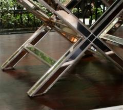 Triple Silver Trim Mirrored X Band Bench - 3096602