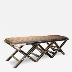 Triple Silver Trim Mirrored X Band Bench - 3098952