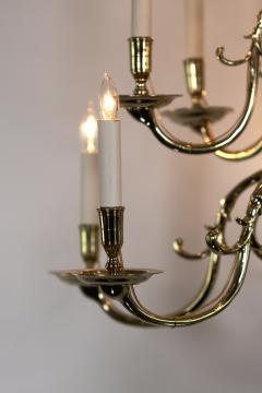 Triple Tier 18 Light Dutch Brass Baroque Style Chandelier Circa 1880 - 3593550