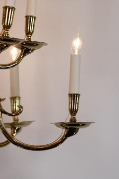 Triple Tier 18 Light Dutch Brass Baroque Style Chandelier Circa 1880 - 3593552