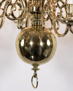 Triple Tier 18 Light Dutch Brass Baroque Style Chandelier Circa 1880 - 3593553