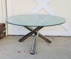 Tripod Dining Table with Crackled Glass Top - 1831154