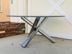 Tripod Dining Table with Crackled Glass Top - 1831157